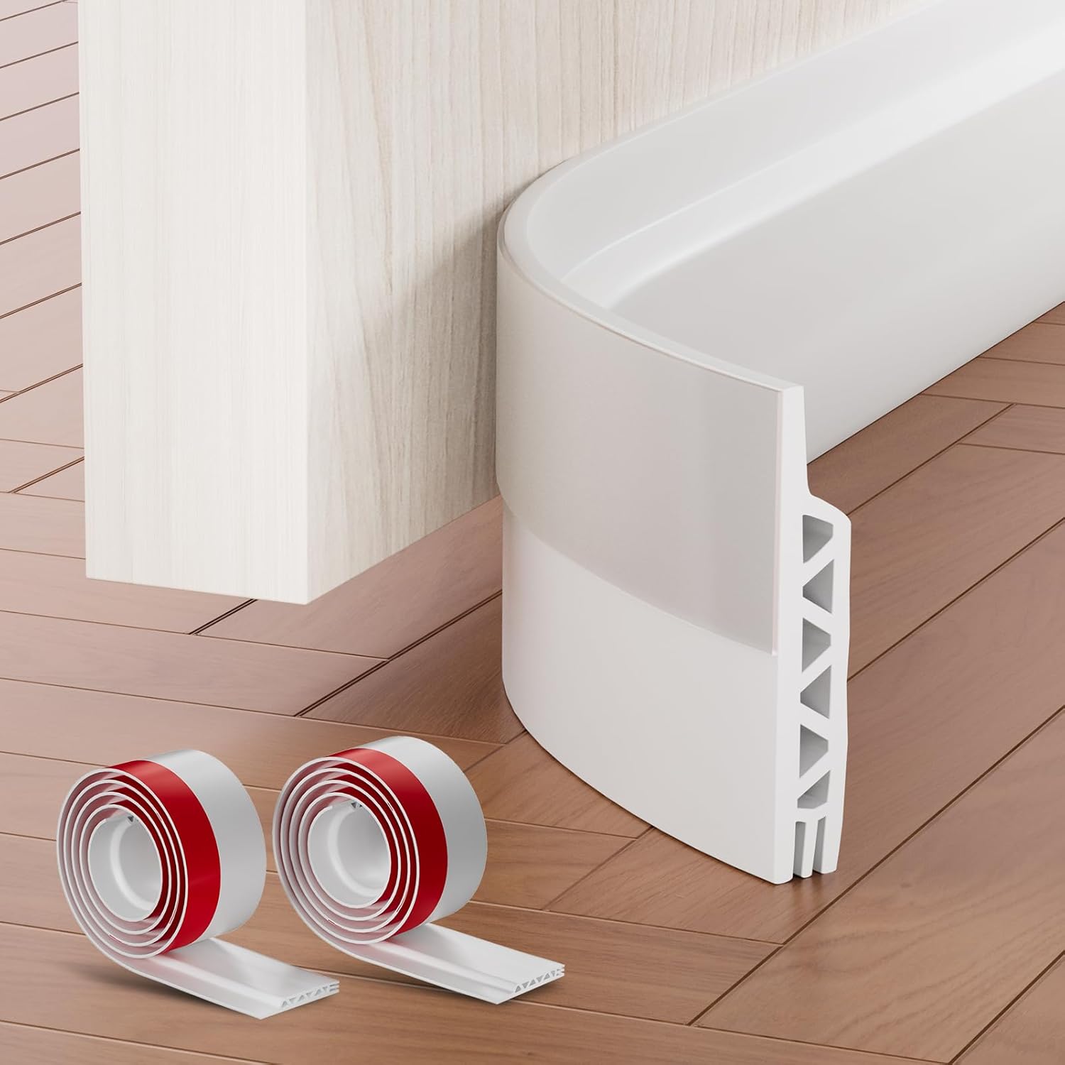 Draft Stoppers - MOYENNE 2-Slice Door Draft Stopper,Door Sweeps for Exterior Doors,Under Door Sealers for Bottom of Door,Weather Stripping, 2.3