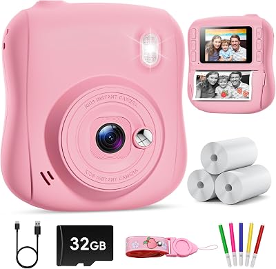 Hangrui Kids Camera Instant Print 14MP 1080P 32GB Card