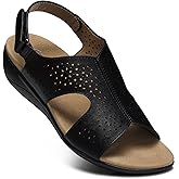 SHIBEVER Women's Flat Sandals Comfortable Dressy Arch Support Orthopedic Open Toe Summer Walking Women Sandals