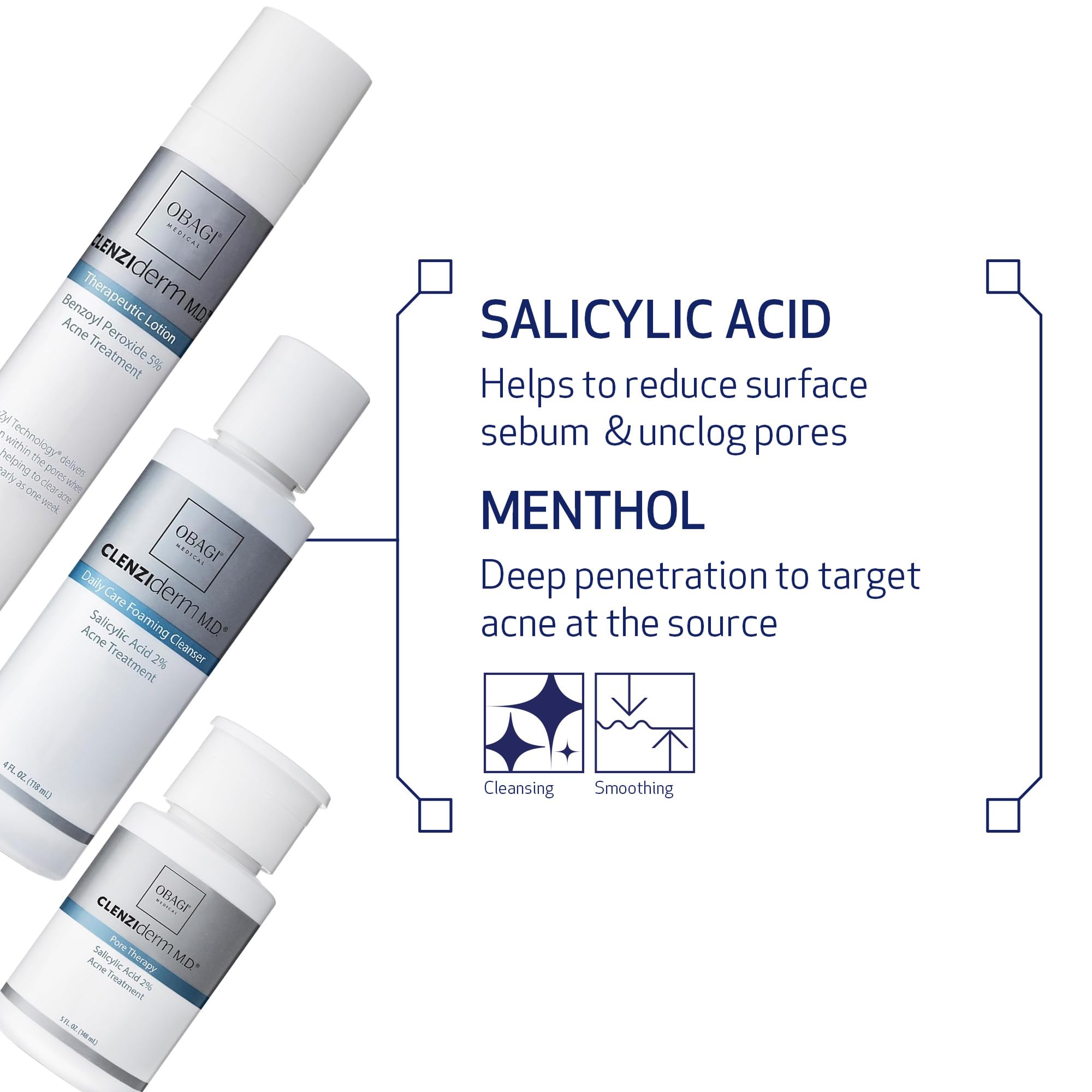 Obagi CLENZIderm M.D. Pore Therapy Exfoliating BHA Toner - Unclogs Pores with 2% Salicylic Acid Acne Treatment – 5 oz