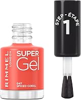 Rimmel Super Gel 047 Spiced Coral Nail Polish 12ml Gel-Like Finish view 2