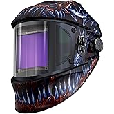 ARCCAPTAIN Auto Darkening Welding Helmet with Side View, 180° Panoramic View, 1/1/1/1 True Color Large Viewing Welding Hood with 4 Arc Sensor Solar Powered, Wide Shade 4/5-9/9-13 for TIG MIG ARC Cut