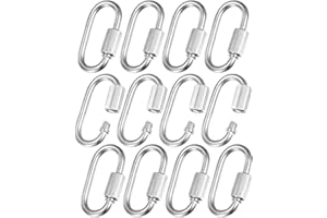 M METERXITY Quick Chain Link Connector, M3.5 1/8 304 Stainless Steel D-Shape Locking Repair Chain Links for Swing/Camping/Hik
