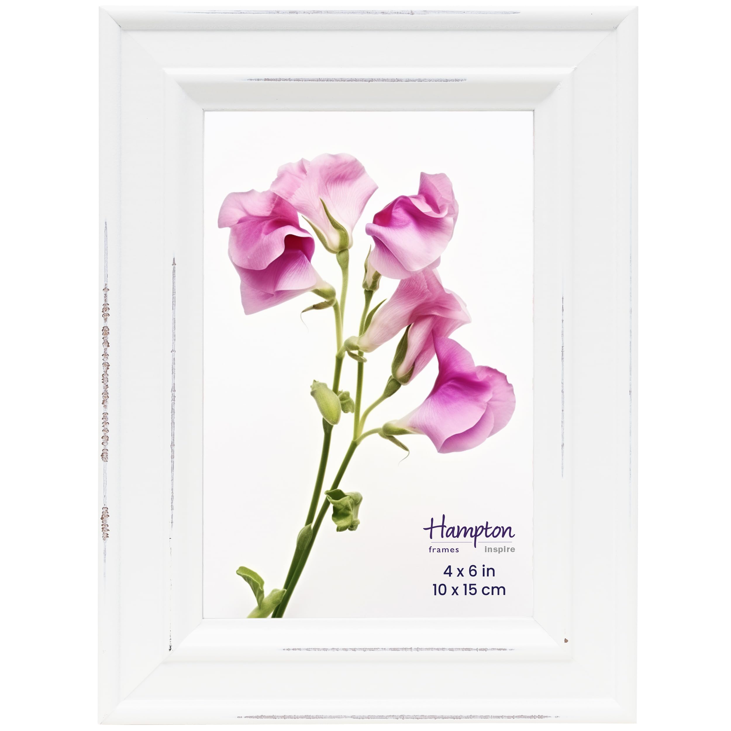 inspire By Hampton PALOMA 4x6 (10x15cm) White Picture Photo Frame Glass IBH-PAL301946W