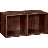 ClosetMaid Cubeicals 2-Cube Storage Shelf Organizer - Stackable or Wall-Mountable, Easy Assembly, Dark Cherry Finish