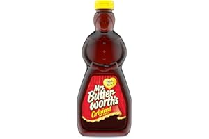 Mrs. Butterworth's Original Thick and Rich Pancake Syrup, Maple Flavored Syrup for Pancakes, Waffles and Breakfast Food, 24 Fl Oz Bottle