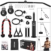 Mikolo Upgraded Weight Lift Pulley System - LAT Pulley Attachments with Adjustable Length Cable for Full Body Training, Home Gym Set