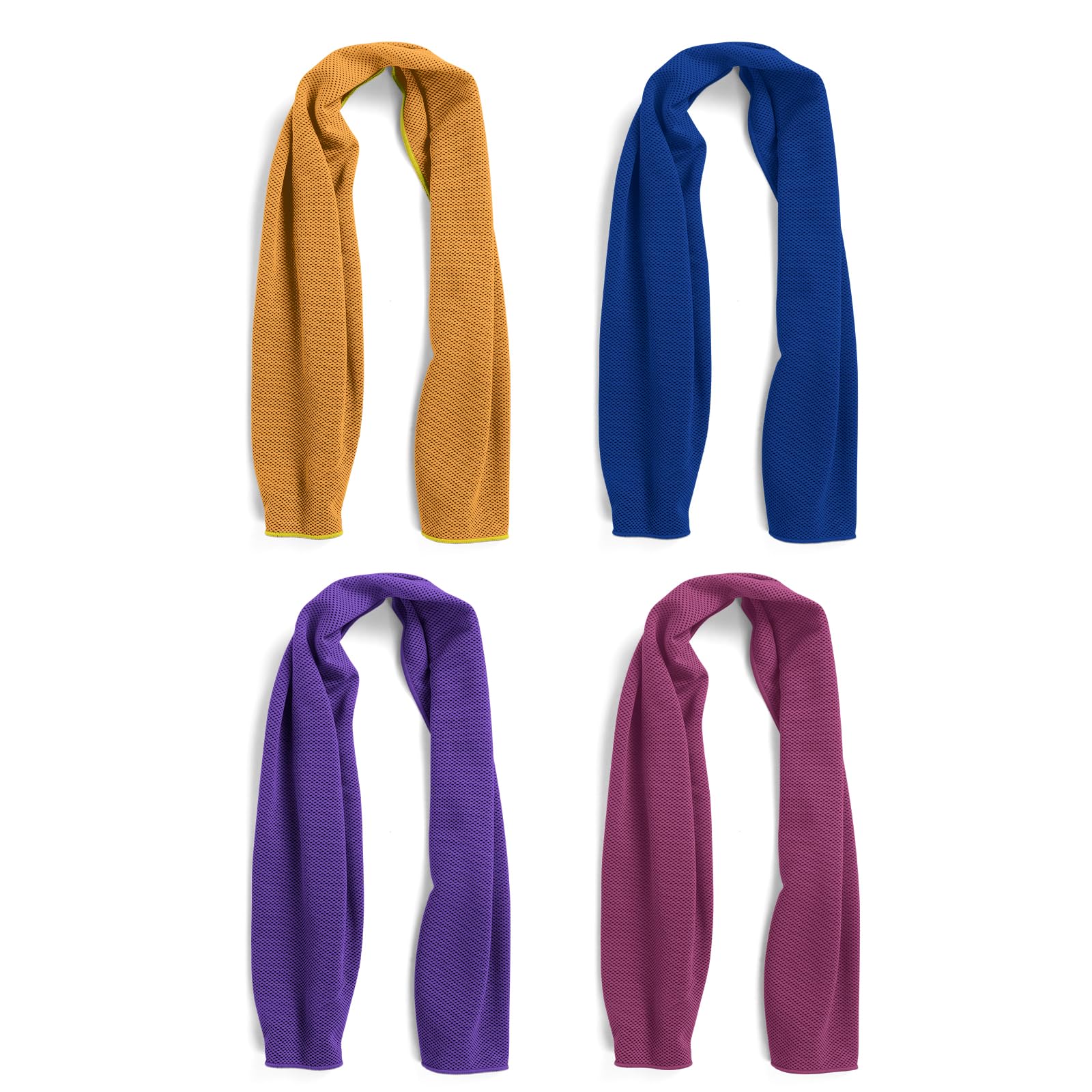 Yaozoon 4 Pack Cooling Towels for Neck and Face, Hot Weather Neck Wrap Coolers for Gym Yoga Workout Sweat Towel(Y-4PACK-04)