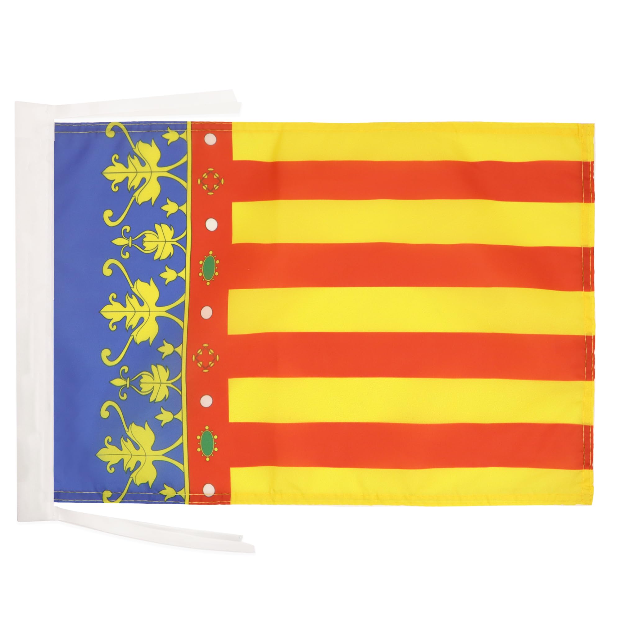AZ FLAG - Valencian Community Flag - 18'' x 12'' - 100% Polyester Spanish region of Comunidad Valenciana Small Banner with Two Cords - Fade Resistant - Vivid Colors - 18x12 in - 45x30 Cm โ image 1