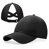 Girls Criss Cross Ponytail Hat Mesh Baseball Cap
