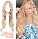 AYNKH Long Blonde Wave Wigs 27 Inch Curly Hair for Women Fancy Dress Cosplay view 4