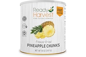 Ready Harvest Freeze Dried Pineapples Whole Foods for Emergency Food Storage, Camping Supplies, and Survival Kits | Sealed Fresh in #10 Can | 30 Year Shelf Life | 1 Can