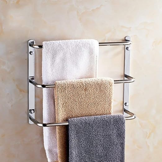 Toallero Toallero montado en la pared Acero inoxidable Toallero de 3