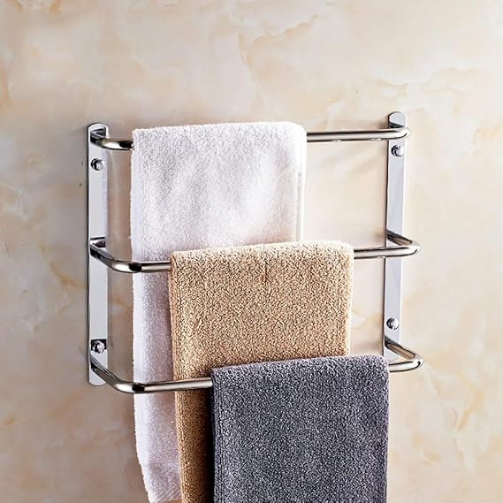 Toallero Toallero montado en la pared Acero inoxidable Toallero de 3