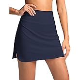 SANTINY Women's Golf Skirts Skorts High Waisted Tennis Skirt Athletic Workout Casual Skorts for Woman with Short Pockets