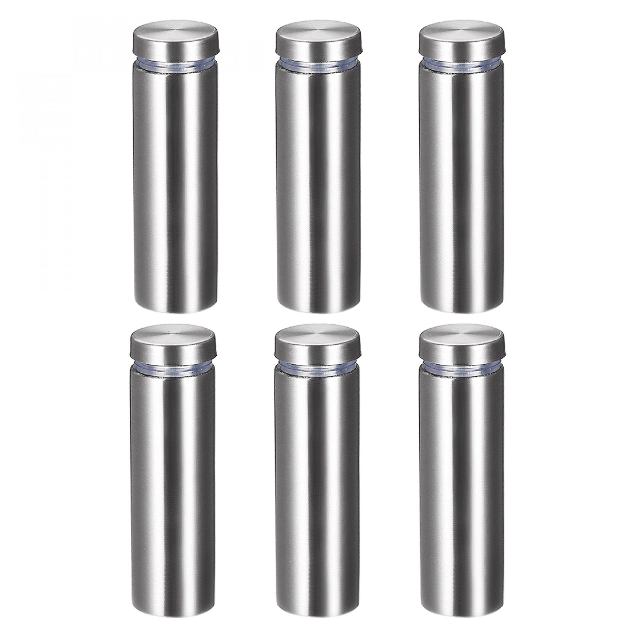 sourcing map 3/4 Dia x 2-1/2"(19x62mm) Standoff Screws Wall Mount Sign Holders Acrylic Glass Nails 6pcs