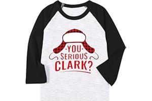 FRYAID Toddler Baby Boy Girl Christmas Shirt You Serious Clark Cute Xmas Graphic Tshirt Raglan Long Sleeve Baseball Tee Tops