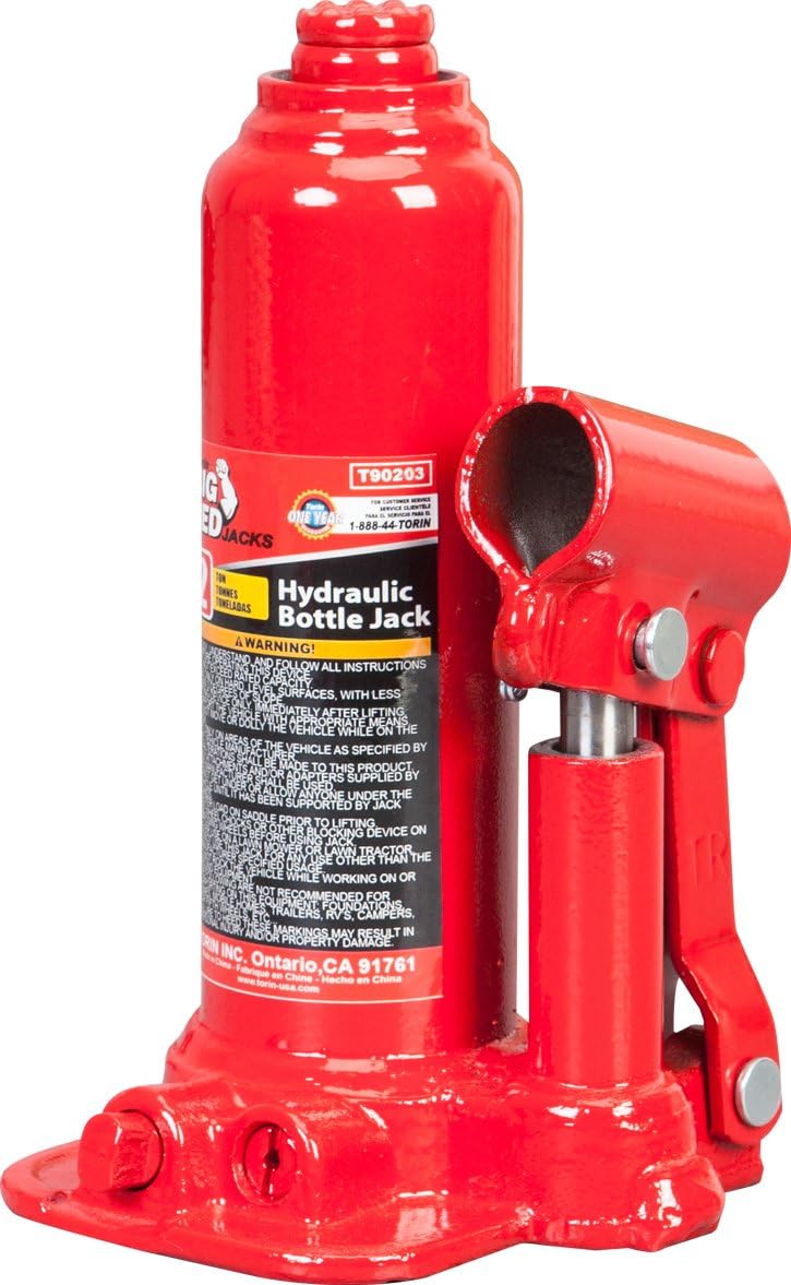 BIG RED T90203B Torin Hydraulic Welded Bottle Jack, 2 Ton (4,000 lb) Capacity, Red: Automotive