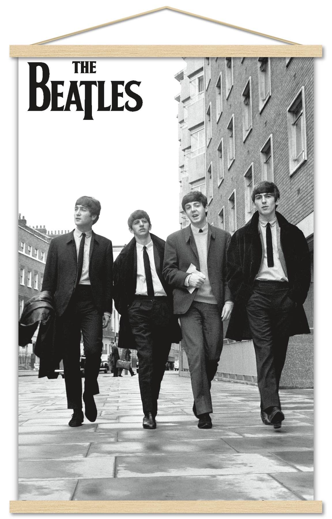 Trends International The Beatles - In London Wall Poster, 22.375" x 34", Premium Print and Beechwood Hanger Bundle Image