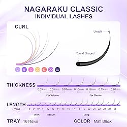 NAGARAKU Eyelash Extensions Individual Lashes