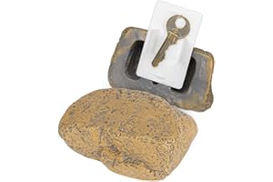 BARGIFTS Hide a Key Fake Rock Key Hider Outdoor for Spare Keys，Safe for Outdoor Garden or Yard, Geocaching（TypeF Brown，1 Pack)