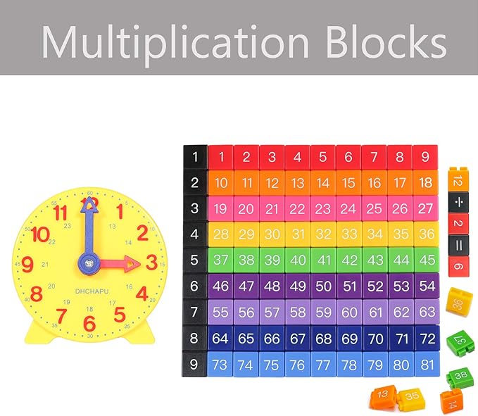Learning Clock and Multiplication Blocks Kitchen & Dining