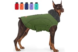 EMUST Dog Jacket - Winter Coats for Small/Medium/Large Dogs, French Bulldog Clothes, Green, XL