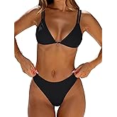 ANRABESS Women's 2 Piece Swimsuit Bikini Sets Double Shoulder Straps Floral Cute Triangle Bathing Suit Summer Beach Swimwear