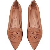 Oexuios Flats for Women Pointed Toe Knit Foldable Ballet Women's Fat Shoes Dressy Comfortable Slip On Womens Shoe for Casual Office Work