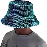 Light up Hat Rave Bucket Hat 7 Colors Flashing Glow LED Hat Neon Crazy Hats for Festival Gear for Party Hats EDM Accessories