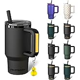 Frost Buddy Thicc Buddy - 16 oz Stainless Steel Vacuum Insulated Tumbler with Lid and Straw for Water - Travel Mug Cupholder Friendly - Gifts for Women Men Him Her (Dark Night)
