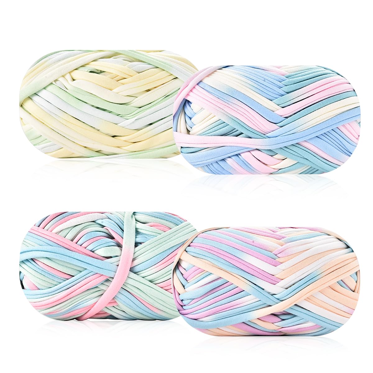 iSuperb 3PCS Chunky T-Shirt Yarn - Super Soft Fabric Cloth Knitting Yarn for Crochet, Knitting, DIY Crafts, Carpet Making & Crochet Fabric Ribbon