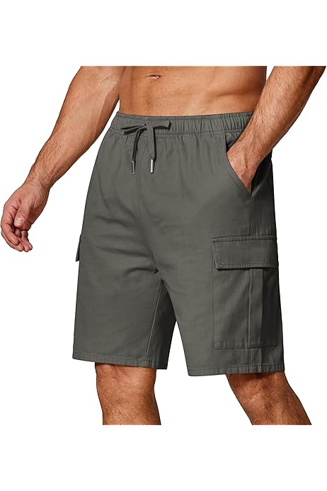 Pantalones Verano Hombre Pantalones Lino Hombre COOFANDY - Verano Elásticos - Cintura Con Cordón - Azul Marino Talla M Ropa Playa Casual Holgada