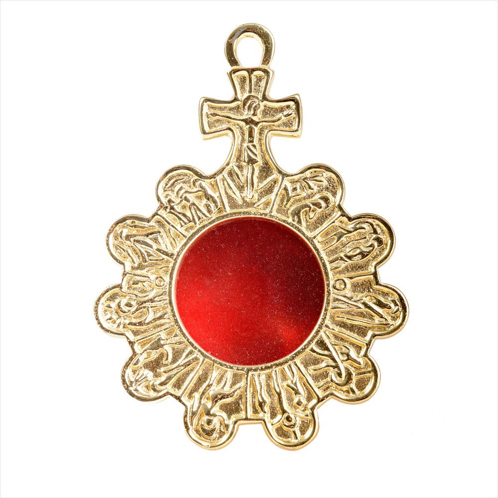 NKlaus Wall-Reliquary 11,5cm Monstrance Keeping for your Memory Solid Brass Gold House Altar Relic Holder Handmade 2907