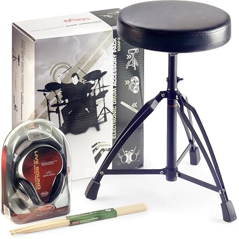 Stagg EDAP 2 Set mit Schlagzeug-Hocker/Kopfhörer/Drumstick