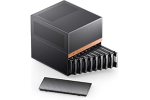 ​JONSBO N6 NAS Case, Micro ATX Pc Case,9HDD/SSD Drive Bay (hot-swap),Support 3 Power Supply Installation Positions,ATX/SFX PS