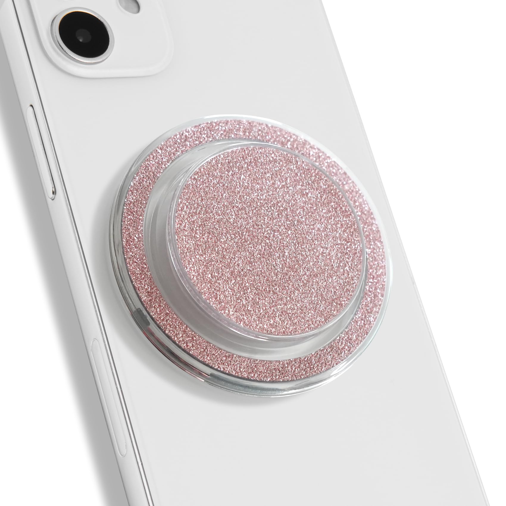 On The Grip Bling Bling Glitter Phone Grip & Stand - Elegant Magsafe Compatible Phone Holder for Secure Grip and Hands-Free Viewing (Baby Pink)