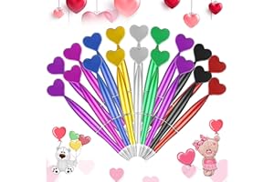 Jeyiour 96 Pcs Valentines Day Heart Shaped Pens Bulk 1 mm Rollerball Black Gel Ink Pretty Novelty Pens for Girl Women Valentines Gift Wedding Office Supplies(Multi Color,Normal Style)