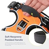 HEELE Reflective Dog Harness with Padded Handle L Orange 2 D Rings view 3