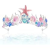 CIEHER Mermaid Crown Starfish Tiara Seashell Headband for Girls' Party Decorations and Costume Accessories