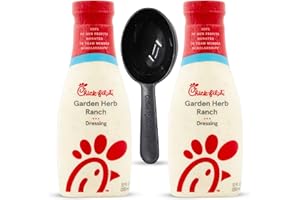 Garden Herb Ranch Dressing Bundle. Includes Two 12 Fl Oz Bottles Of Chick Fil A Garden Herb Ranch Dressing Plus Asrama Measuring Spoon - Perfect Salad Dressing, Sandwich Spread, And Dipping Sauce.