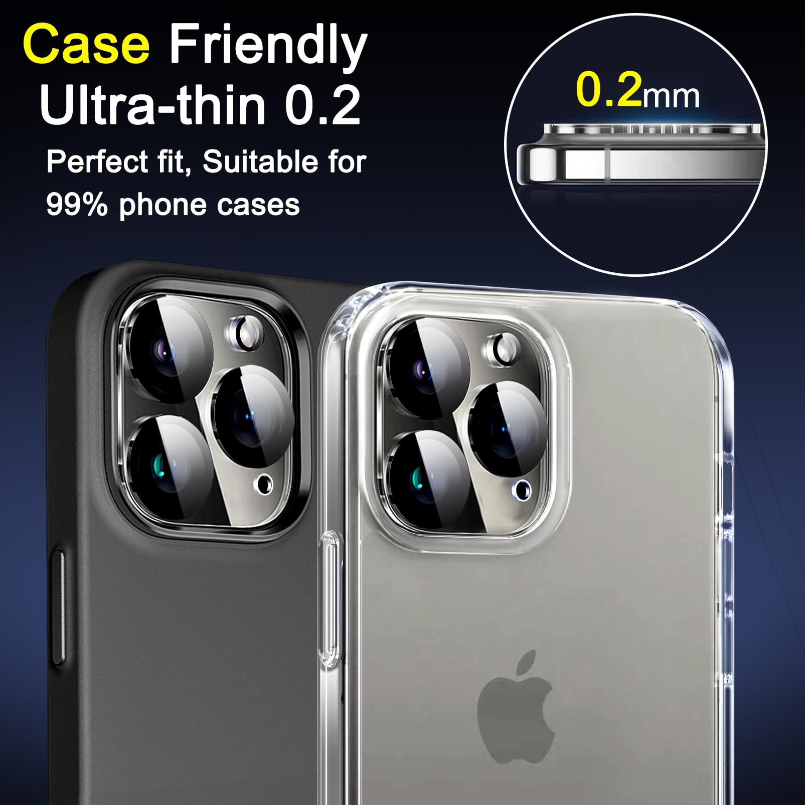 Ferilinso 6 Pack Camera Lens Protector for iPhone 16 Pro Max/Pro | Tempered Glass | Phone Case Friendly | Camera Screen Protector