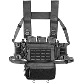 ACE TAC S.O.P. Tactical Chest Rig with 5.56/7.62 &amp; Pistol Magazine Pouch Holders, Wing &amp; Molle Dangler Pouches