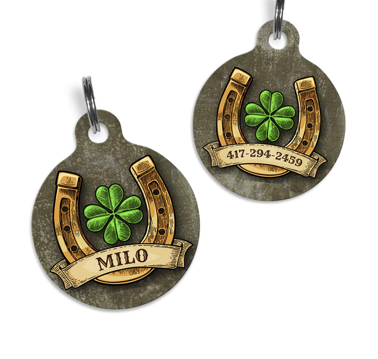 4 leaf clover dog tag
