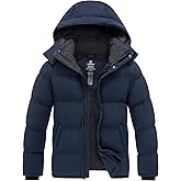 wantdo Men's Warm Winter Coat Waterproof Puffer Jacket Windproof Thicken Outwear