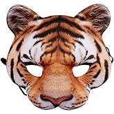 NewL Halloween 3D Animal Half Face Mask Masquerade for Women and Men | Intricate realistic 3D carved detailing, ultra lightweight stretch design, comfy all-day wear, one size fit women and men
