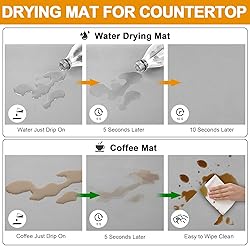 Dish Drying Mats for Kitchen Counter, Waterproof