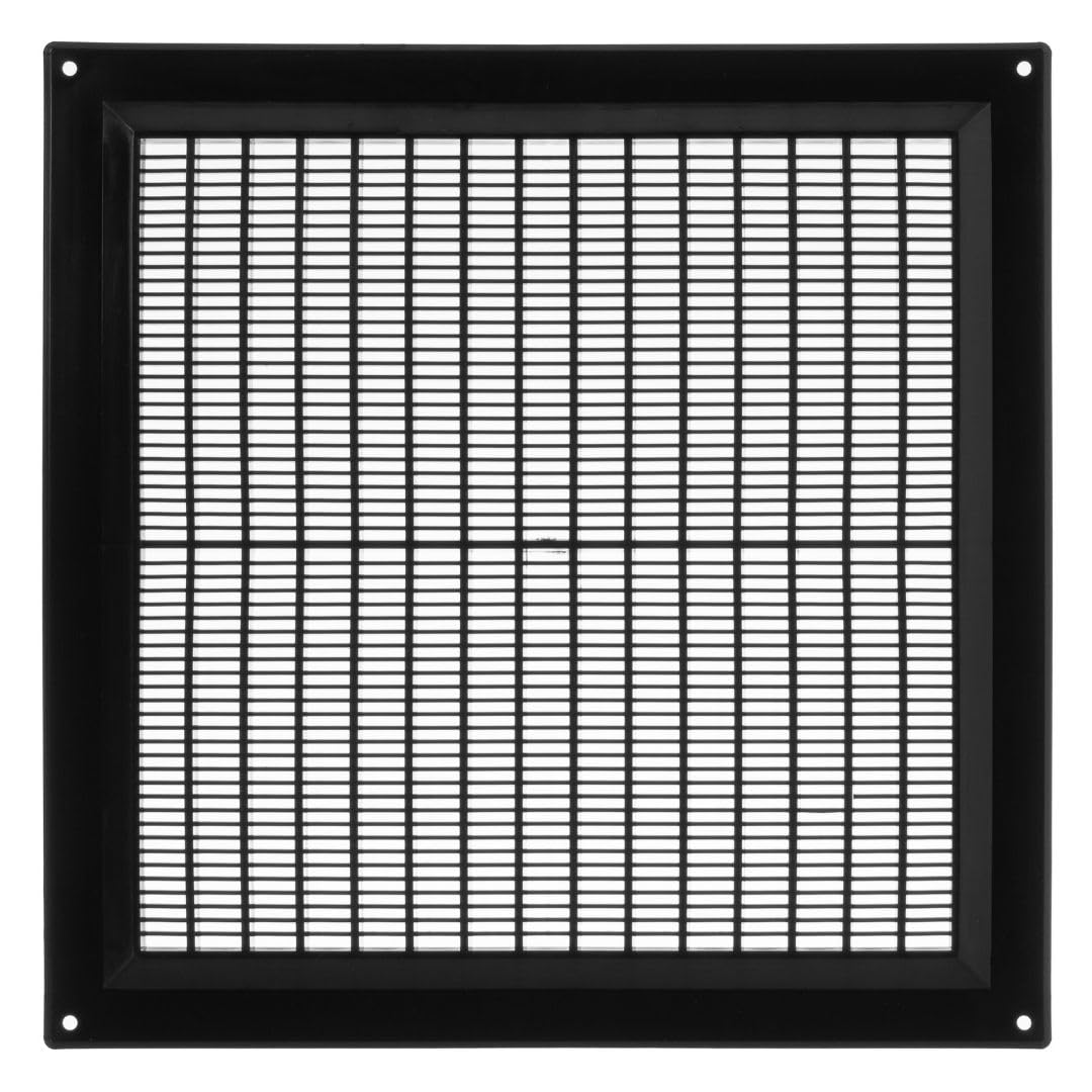 250x250mm / 10x10 inch Black Plastic Ventilation Grille - Air Vent Cover
