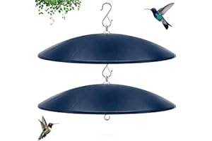 andergi 19.25-Inch Extra Large Squirrel Baffle,Hummingbird Feeder Shade Dome Cover, Bird Feeder Rain Guard, Hanging Squirrel Proof for Shepherd's Hook Outdoors (Blue) 2 Pack