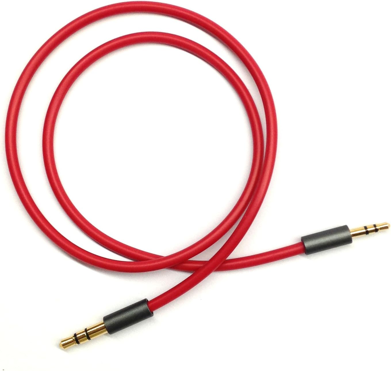 KetDirect Red 9ft Gold Plated Design 3.5mm Male to 2.5mm Male Car Auxiliary Audio cable Cord headphone connect cable for Apple Android Smartphone - Image 4